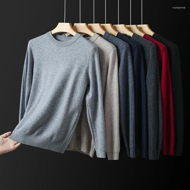 Men's Sweaters 2025 Middle Aged And Elderly Pure Wool Long Sleeved Woolen Sweater For Autumn Winter