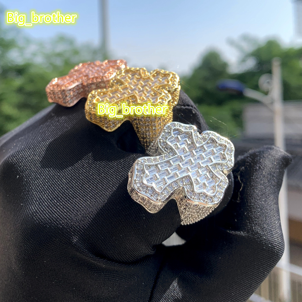 925 Sterling Silver Fine Fashion Mens Iced Out Jewelry Hip Hop Style VVS Moissanite Lab Diamond Ring