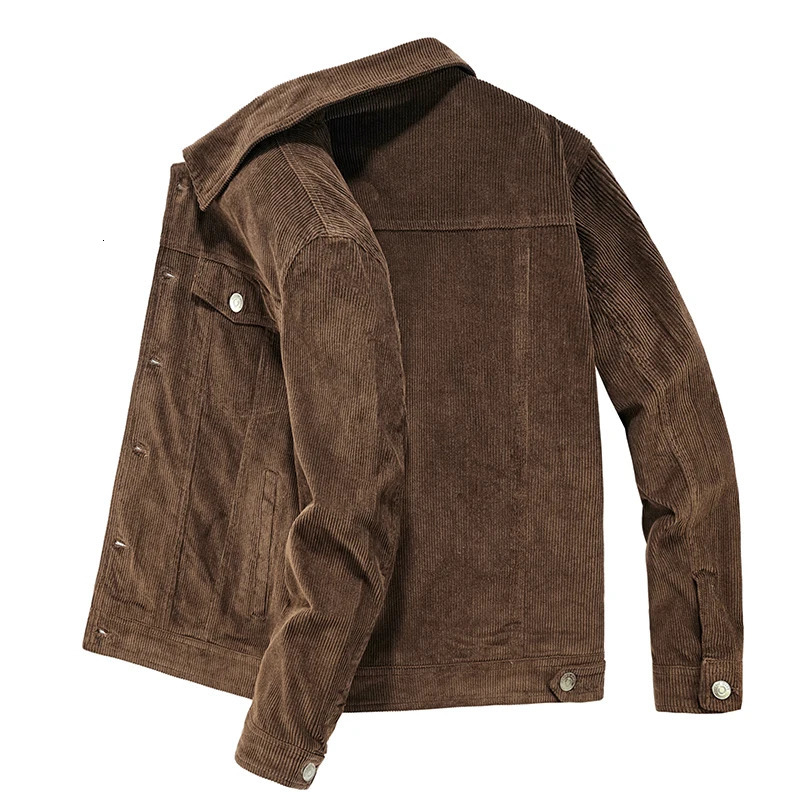 Male Fashion Coats Spring Autumn Men Corduroy Jacket Slim Fit Vintage Style Male Casual Zipper Coats Fashion Long Sleeve Outwear 250804