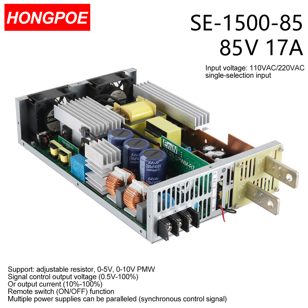 1500W 0-85V SMPS CE Certified Adjustable AC-DC Power Supply with 0-5V/0-10V PLC/PMW Signal Control, 85V/17A Transformer for Motor/Battery/Solar P-image-1109295904
