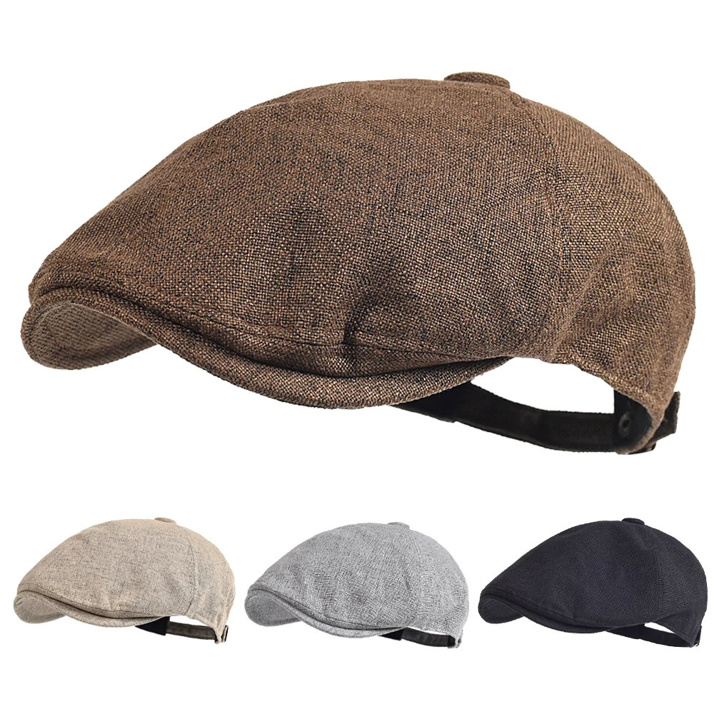 Mens Summer Berets Outdoor Breathable sboy cap Spring Flat Hats Solid Duckbill Hats Vintage Gatsby Beret Hat Women 250806