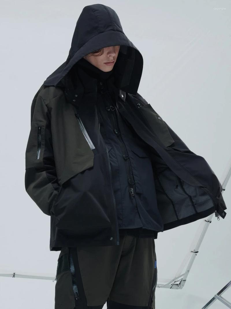 Men's Jackets Reindee Lusion 2In Windproof Waterproof Jaet Multi-ket Outdoor Youth Faion Autumn Wear Zipper Closure Stand Fit