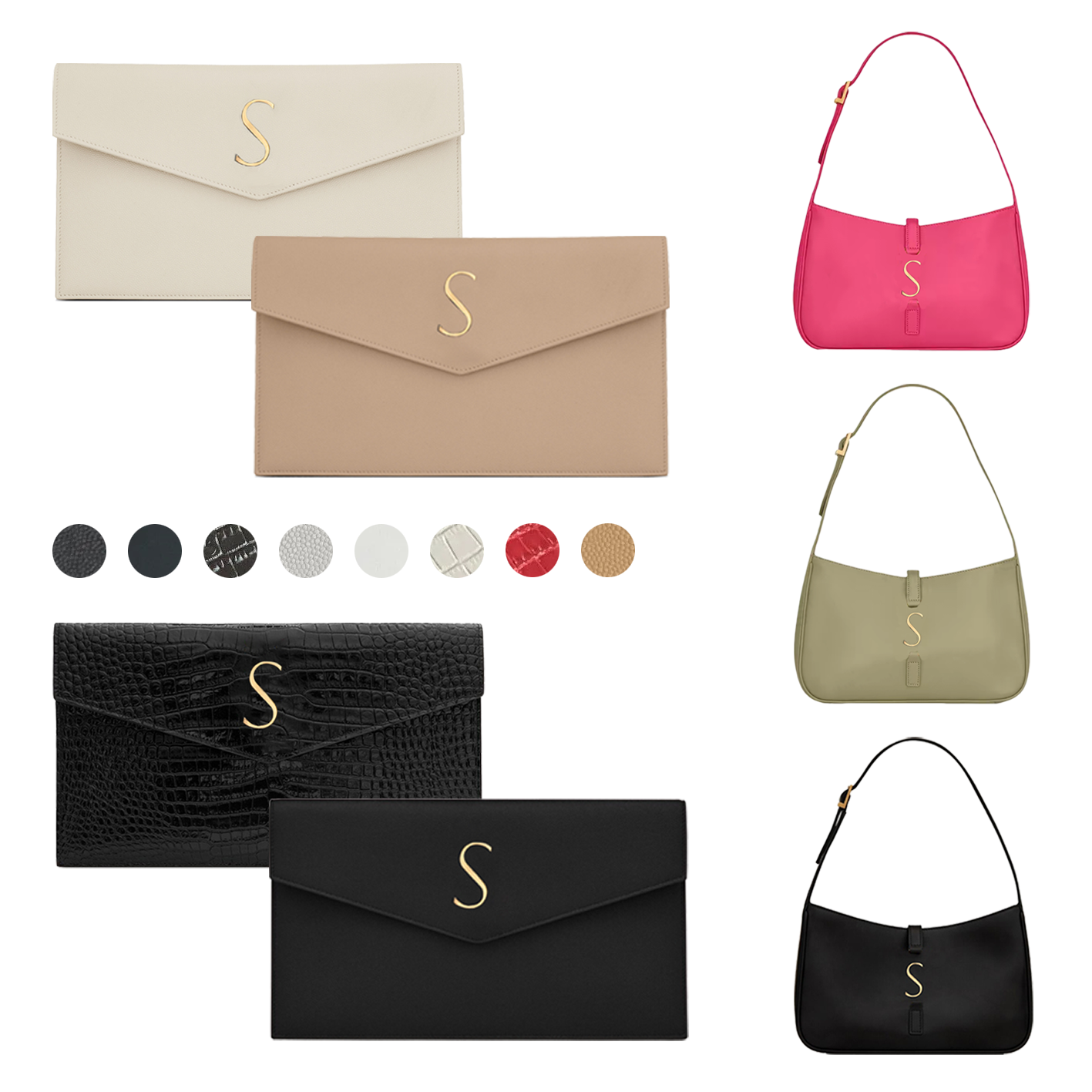 10A quality crocodile crossbody Designer bags tote UPTOWN grain embossed leather clutch Bag Women men Shoulder envelope Bag Evening handbag Luxury b
