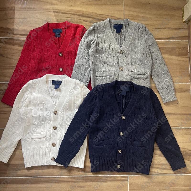 Fashion Kids Embroidered Sweaters designer Childrens Clothing For Spring Autumn Boys V-neck Cotton Cardigans Sweater Girls Knit Shirt CSD2508071-10