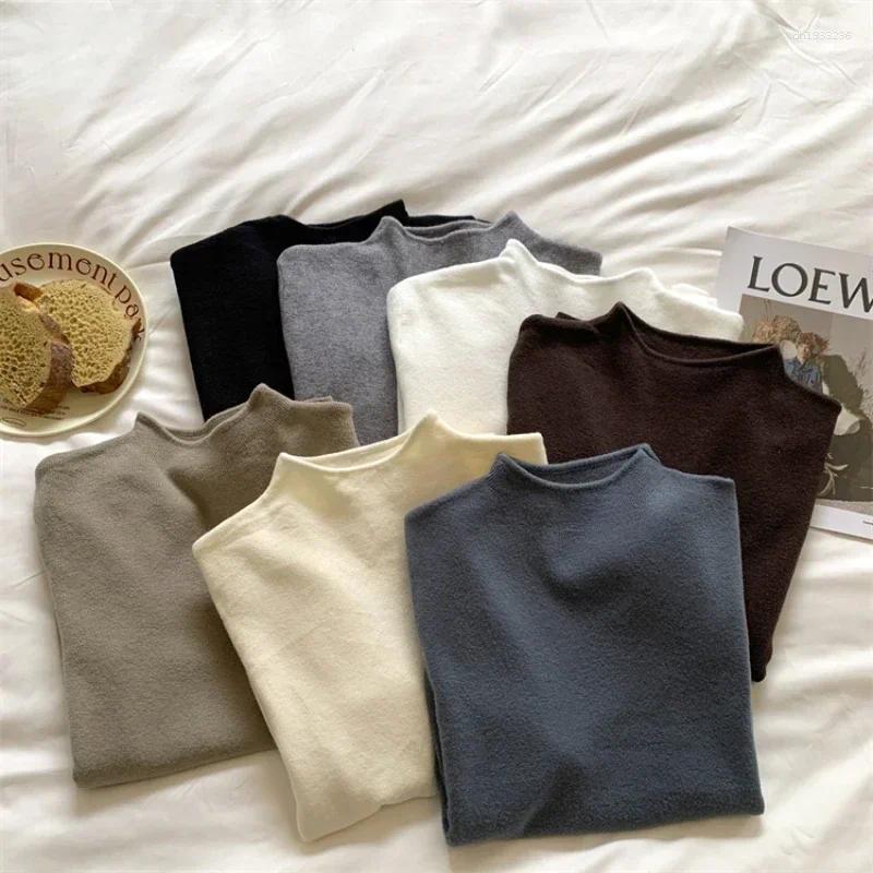 Women's Sweaters 2025 Solid Sweater Women Half Turtleneck Knitted Pullovers Harajuku Korean Soft Warm Knitwear Autumn Winter Fashion Slim