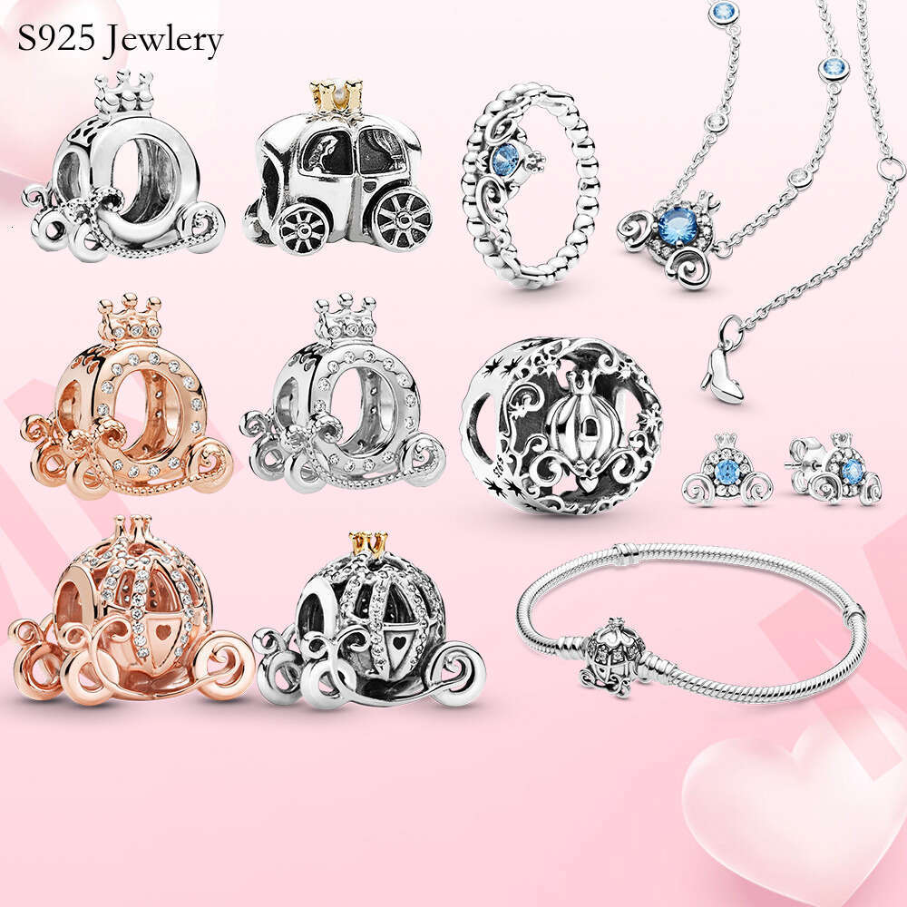2025 NEW 925 Sterling Silver Pumpkin Car Charm Bead Ring Nacklace Fit S925 Snake Charm Bracelet Charms Jewelry DIY Making
