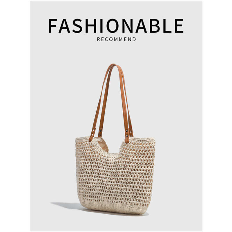 Large Woven Tote 2025 New Spring Summer Casual Vacation Beach Single Shoulder Underarm Bag Crossbody