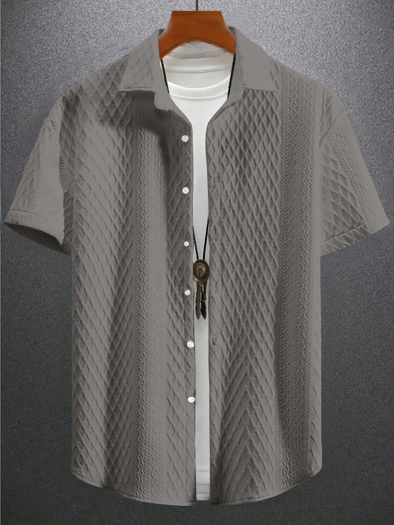 Mens Summer Short Sleeve Shirt Casual Comfortable ButtonUp Floral Print Versatile Stylish Collared Leisure Wear 2025 250807