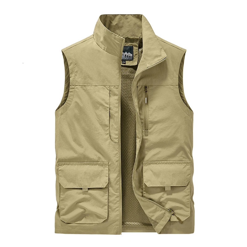 Outdoor Autumn Waistcoat Men Thin Spring Leisure Multipocket Sleeveless Coat Casual Daily 250805