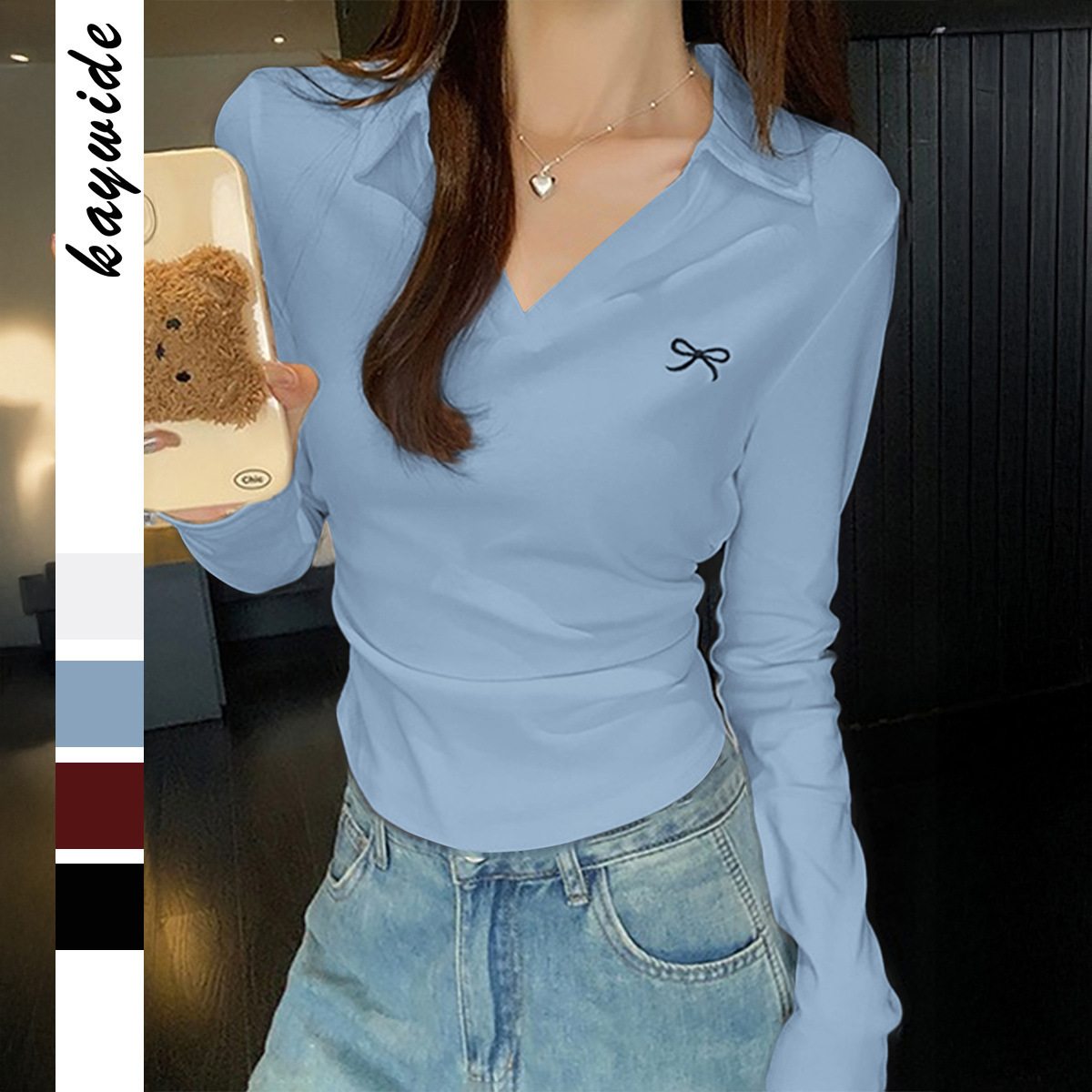 Casual Simple Solid Color Long Sleeve Tank Top T-Shirt Women's Fashion 2025 Autumn Winter