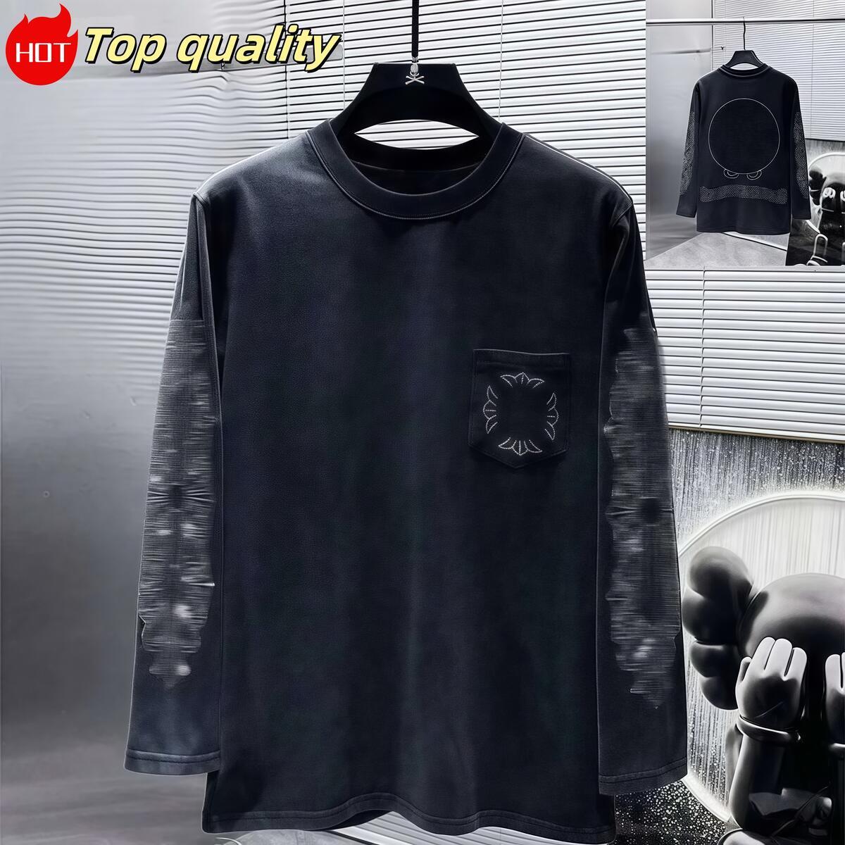 chrome designer hoodie men zipper mens hoody high quality pullover long sleeves sanskrit letter print cross hoodies US SIZE 54a