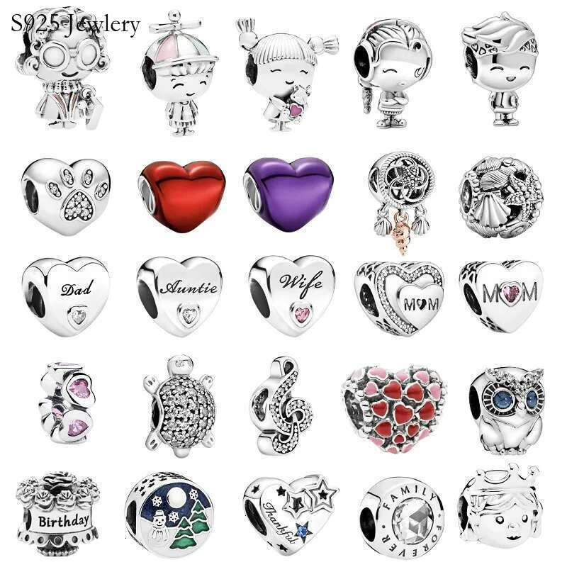 2025 NEW Hot Selling Classic 925 Sterling Silver Sweet Boy Girl Love Owl Bouquet Note Charm Beads DIY Bracelet Jewelry For Women