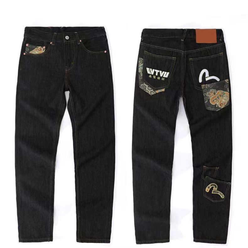 Evi Jeans Quality Print Big M Alphabet Graphic Womens Designer Trouser Graffiti Multi Colors Fashion Y2k Streetwear Denim Pants Hip Hop Hot Sale Evi