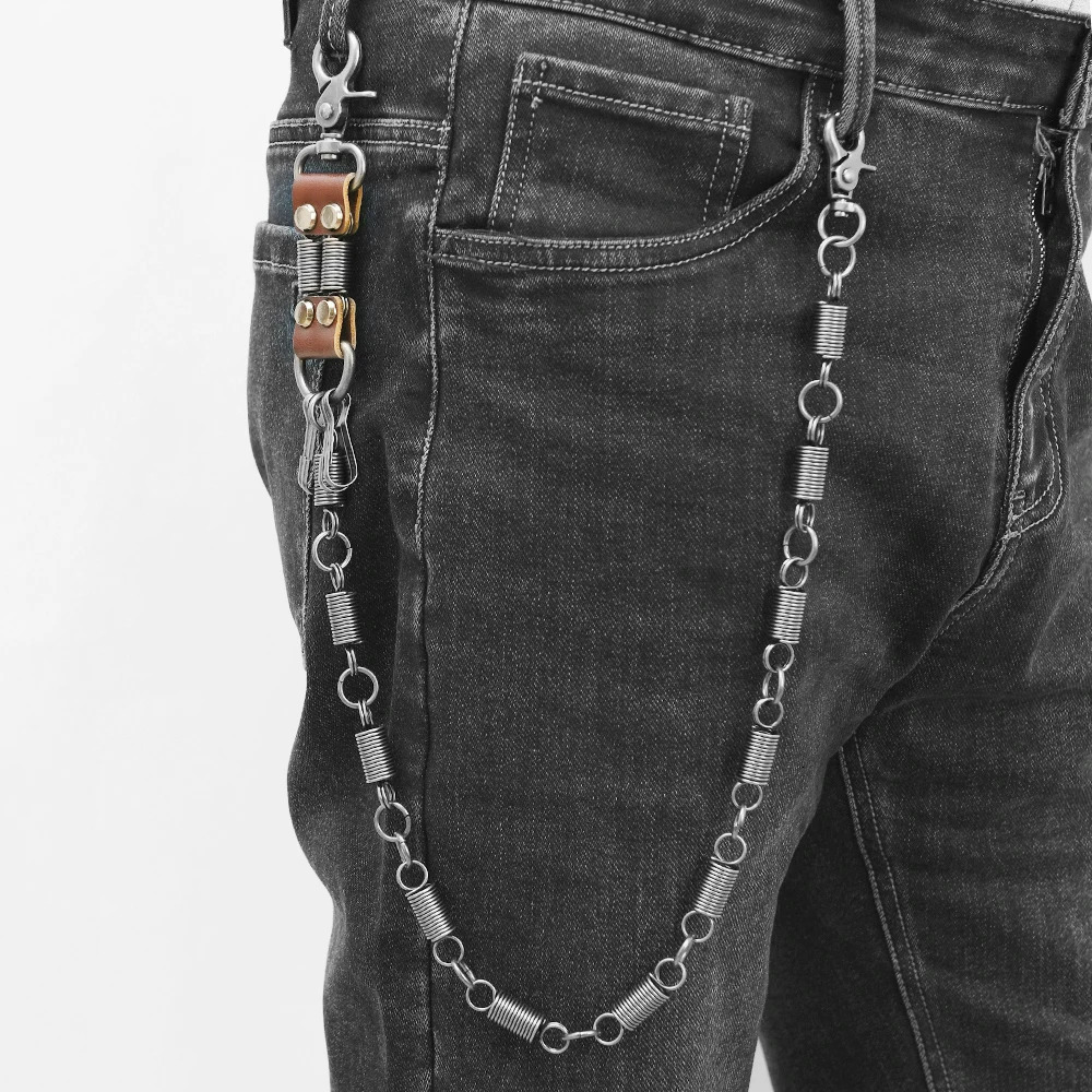 Metal spring pants chain Hip hop trend high quality waist chain personality chain for men and women 250807