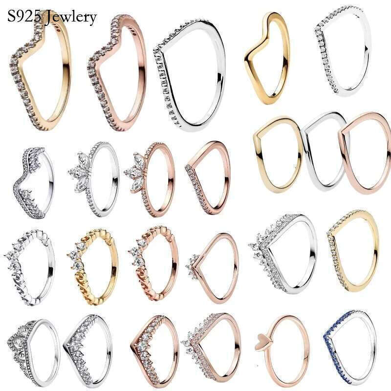 2025 NEW Classic Crown 100%925 Sterling Silver Ring Light Charm Exquisite Suitable For Ladies Valentine's Day Fashion Jewelry Gifts