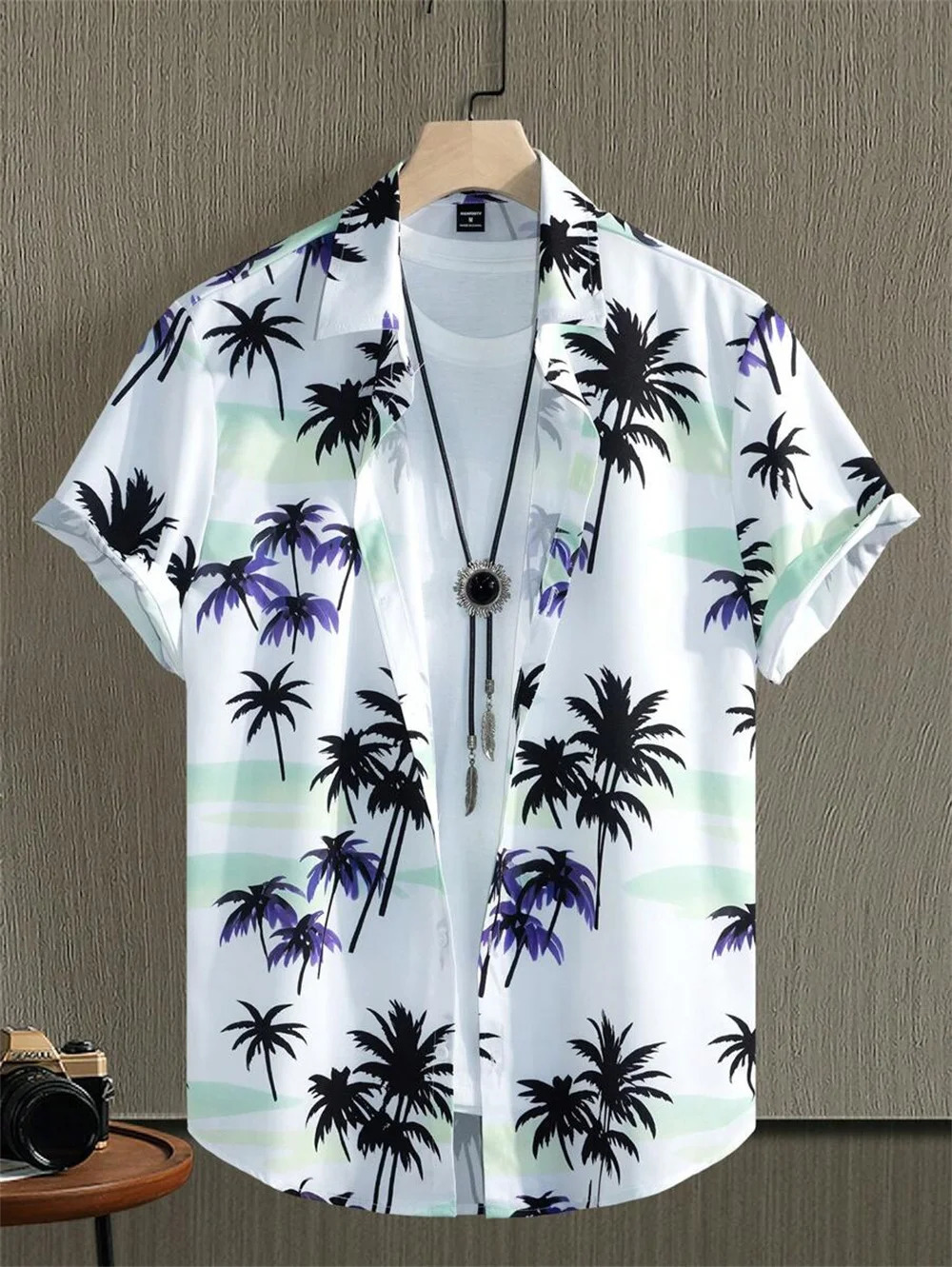 Mens Hawaiian Shirt Simple Printed Retro Fashion Loose Oversized Comfort Casual Short Sleeve Harajuku Vintage Clothing 250731