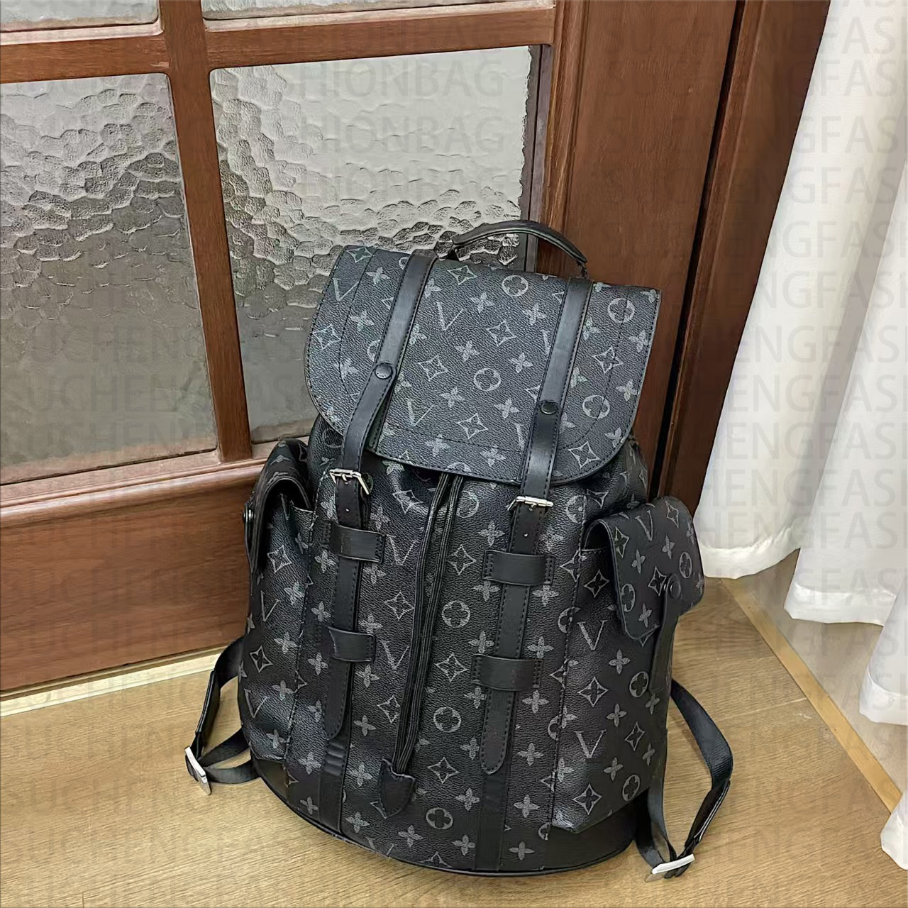 2026 High quality fashion Designer Backpack Men's and women's leather plaid embossed handheld backpack Luxury floral Designer Bag Travel B