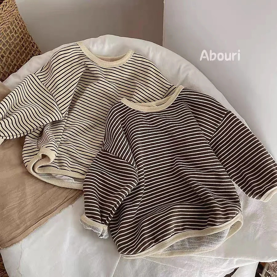 Spring And Autumn Childrens Wear Boys T-shirt Korean Style Girls Sweatshirt Baby Loose Long Sleeve Childrens Top 250807