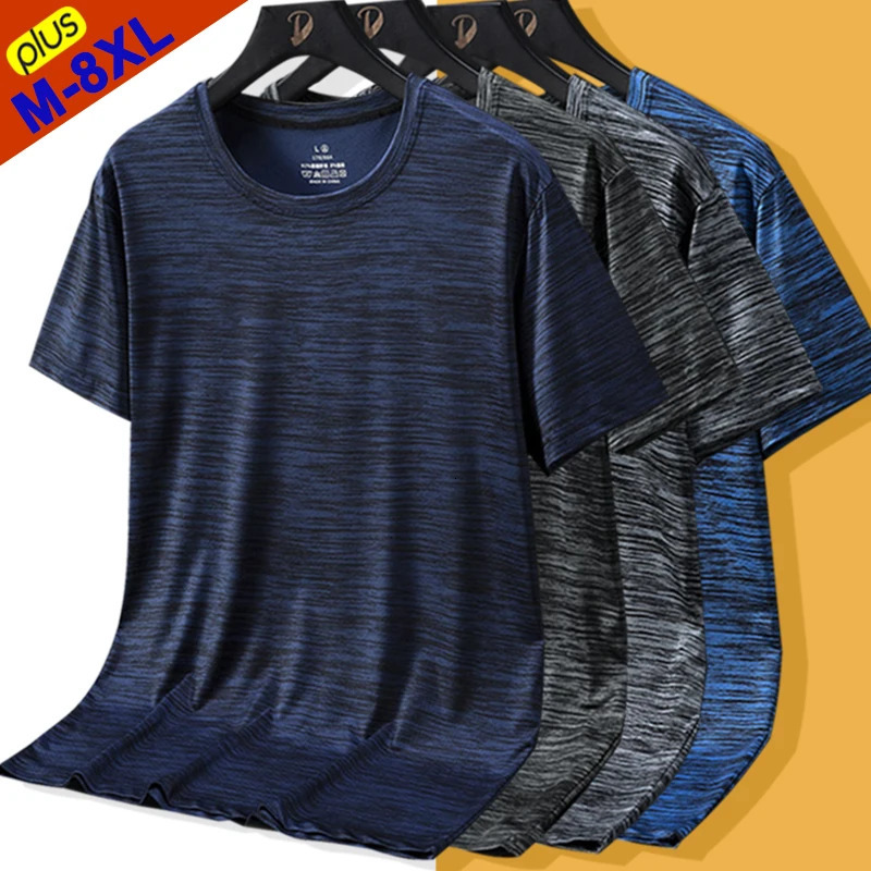 6XL 7XL 8XL Plus Size Free Ship T-Shirts Men Summer Cool Tshirt Male Tee Shirt Vacation Hiking Camping Tops Oversized Clothing 250804