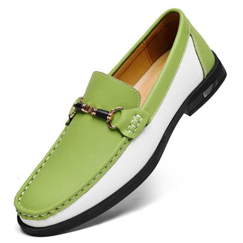 Marque de luxe Généreaux Chaussures pour hommes en cuir Slip On Logs sur les limons de la tendance Métal Mocasins Versatiles Chaussures de commer