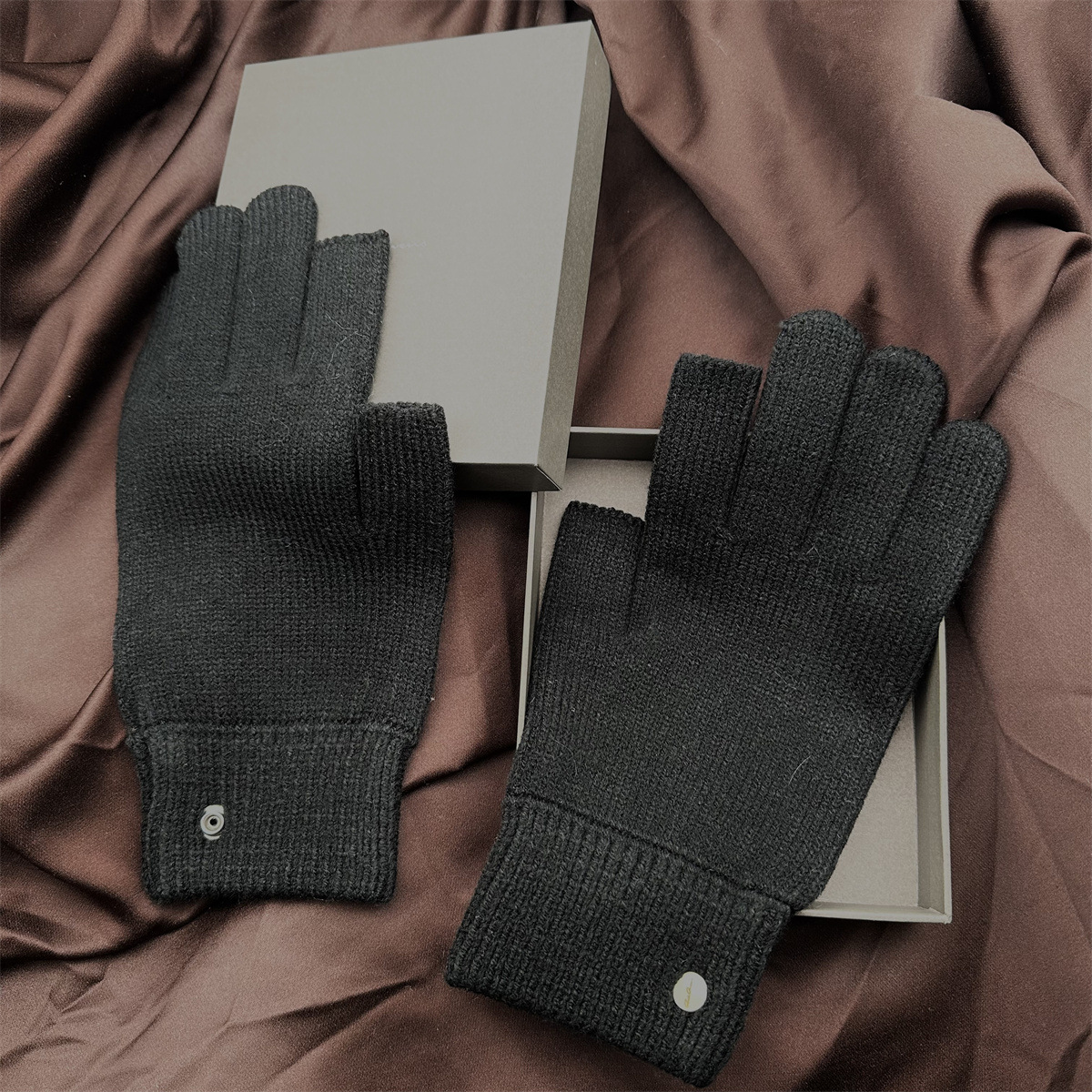 Designer Five Fingers Gloves Half Finger Knitted Glove Warm Cotton Men And Women Winter Mittens For Outdoor Sports Motorcycle Windproof Mitten