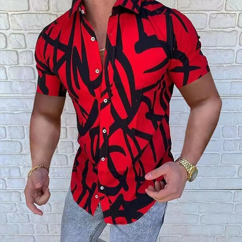 Mens Hawaiian Striped Summer Casual Floral Shirt Korean Short Sleeve Printed Social Loose And Breathable Vintage Dazn Clothes 250731