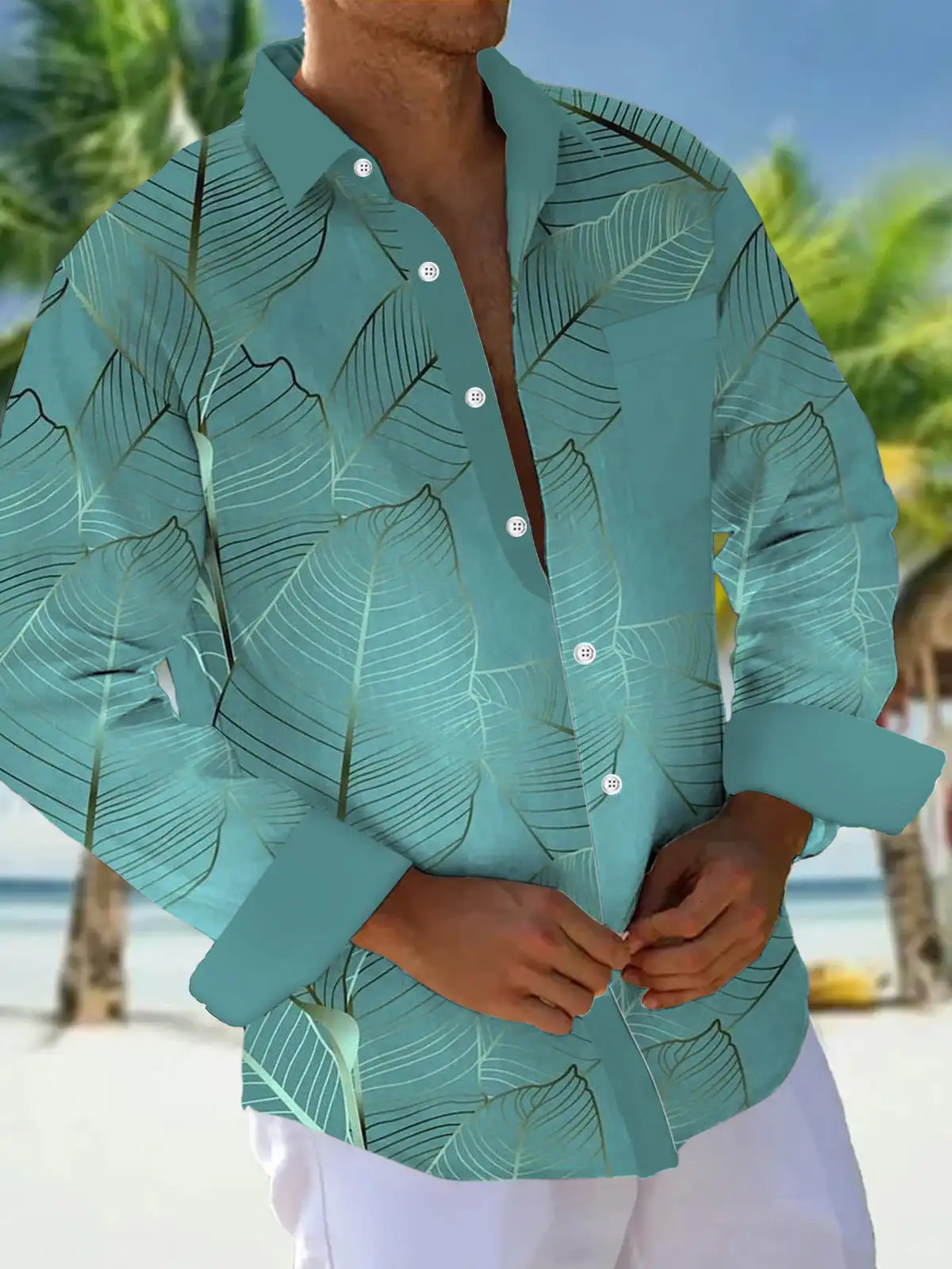 Mens shirts button down casual spring and summer printed long sleeves daily fashionable comfortable 250807