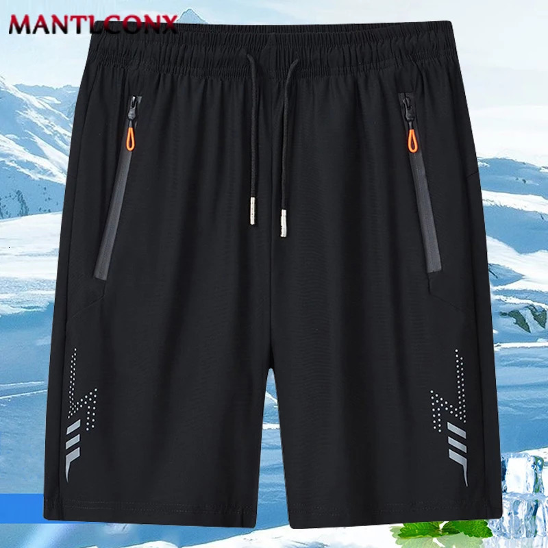 Solid Mens Beach Shorts Sports Short Pants Jogging Running Quick Dry Board Men Summer Thin Zipper Pockets Loose Bottom 250807