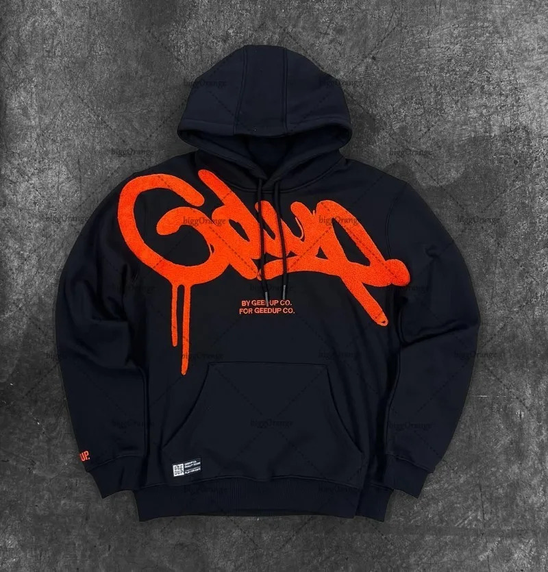 Trendy Casual Sports Streetwear American Retro Letter Embroidered Hoodie Women Hiphop Loose Oversized Sweatshirt Men 250818