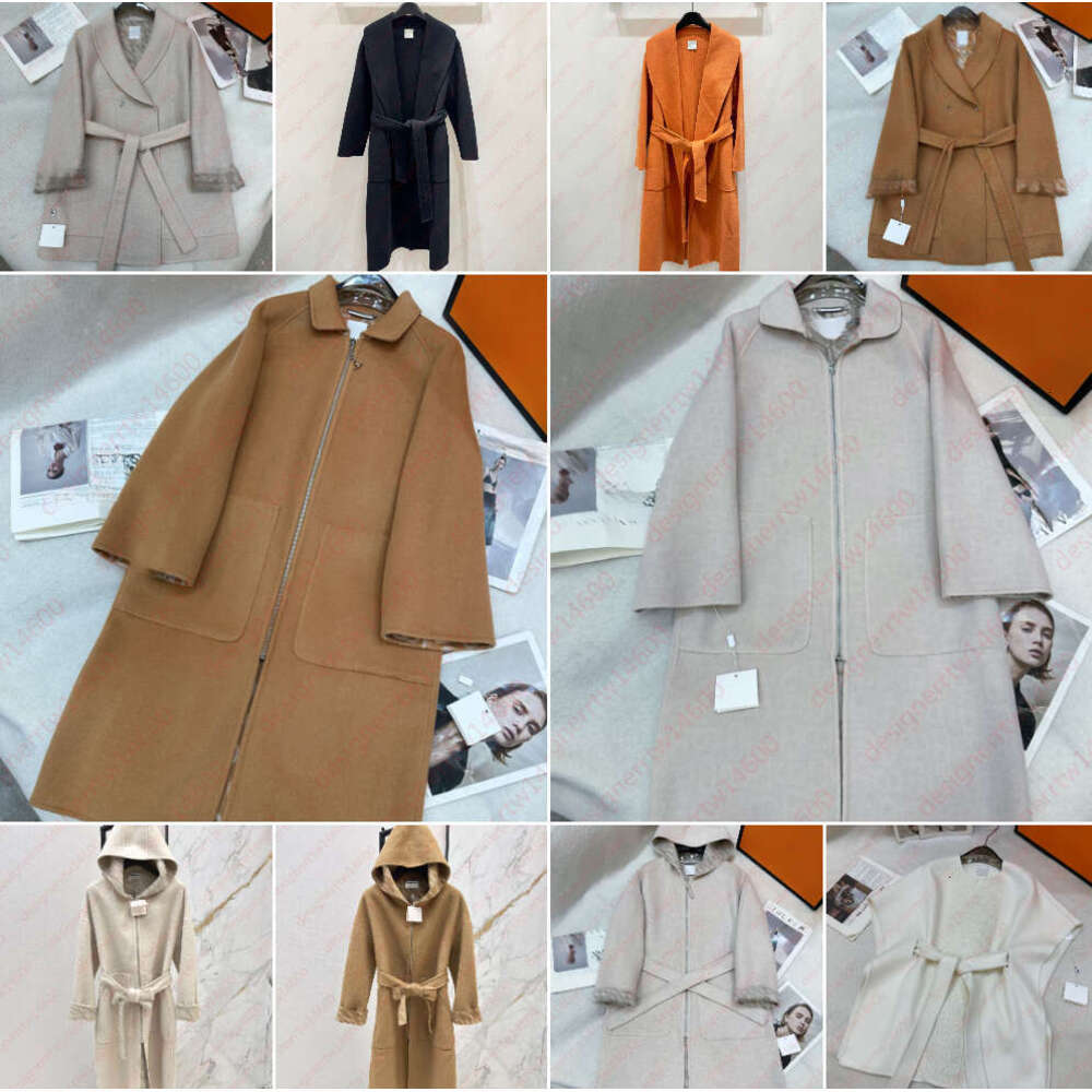 coats designer women Wool & Blends coat Autumn Lapel Long High-end brand classic Loose Wool Polyester Fabric coats high quality Elegant Long Woolen