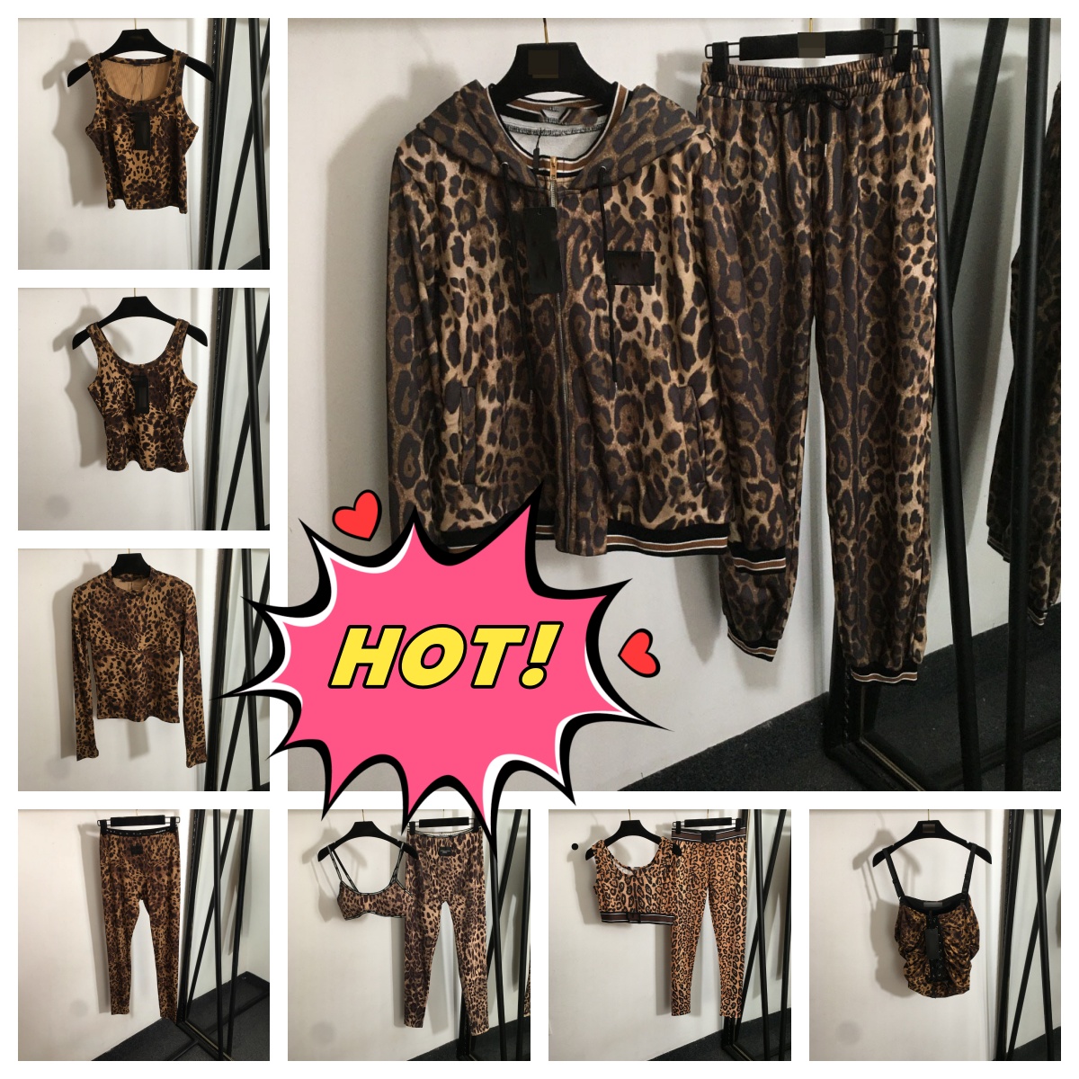 Designer Women's leopard print suit T-shirt base pants women's design sexy bra shorts Tight underwear casual sports top summer casual yoga