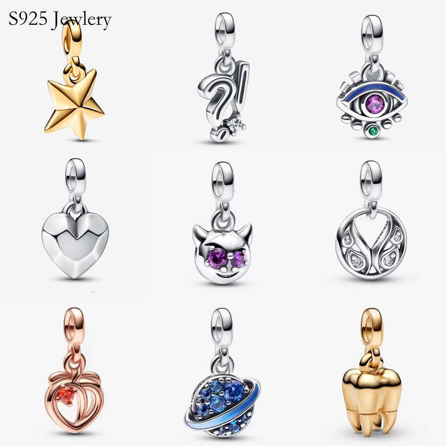 2025 NEW New 925 Sterling Silver ME The Mini Dangle Charm Fit ME Slim K Chain Bracelet ME Gradient Mini Dangle DIY Jewelry