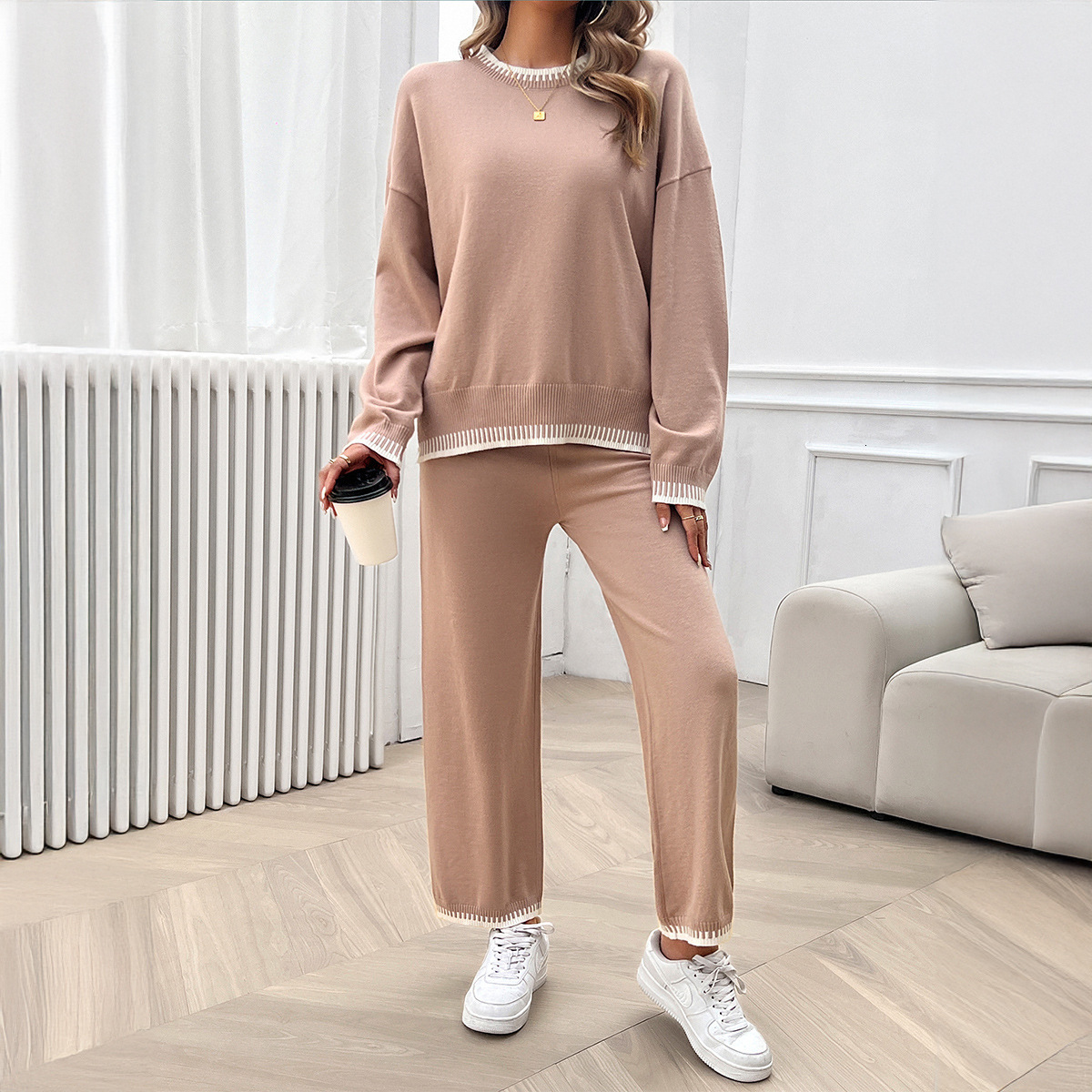 Casual Vacation Style Loose Long Sleeve Two-Piece Set Women's Clothing 2025 Autumn Winter
