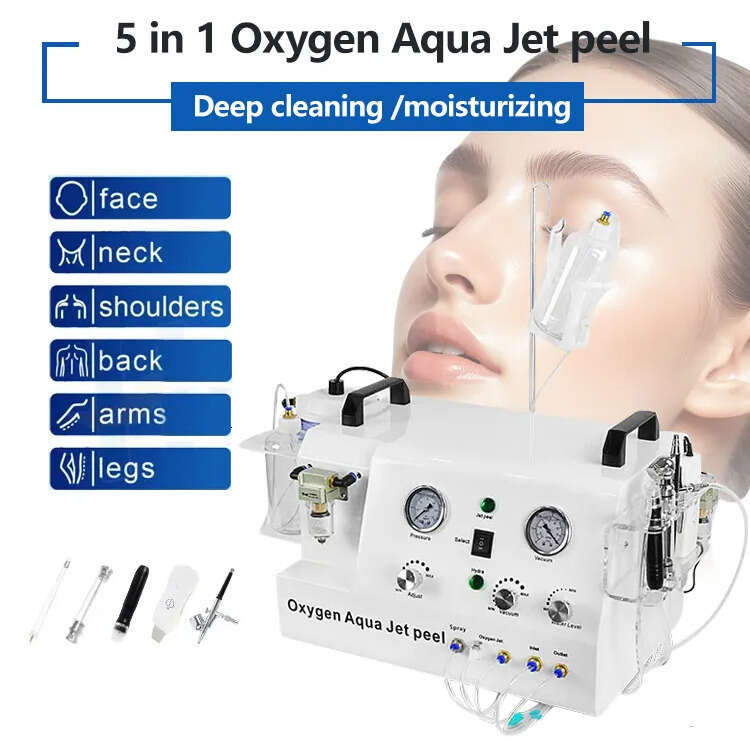 High End Beauty Spa Use 5 In 1 Beauty + Diamond + Water Dermabrasion Skin Exfoliating Aqua Peeling Beauty Care Deep Cleansing H2o2 Beauty Instrumen