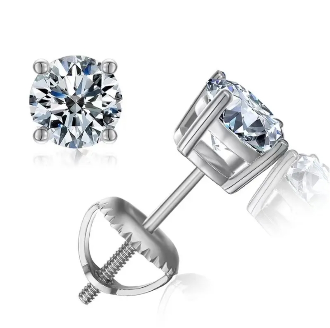 pass diamond tester VVS1 moissanite earrings designer for women men making of 925 sterling silver stud earrings screw back earring jewelry woman