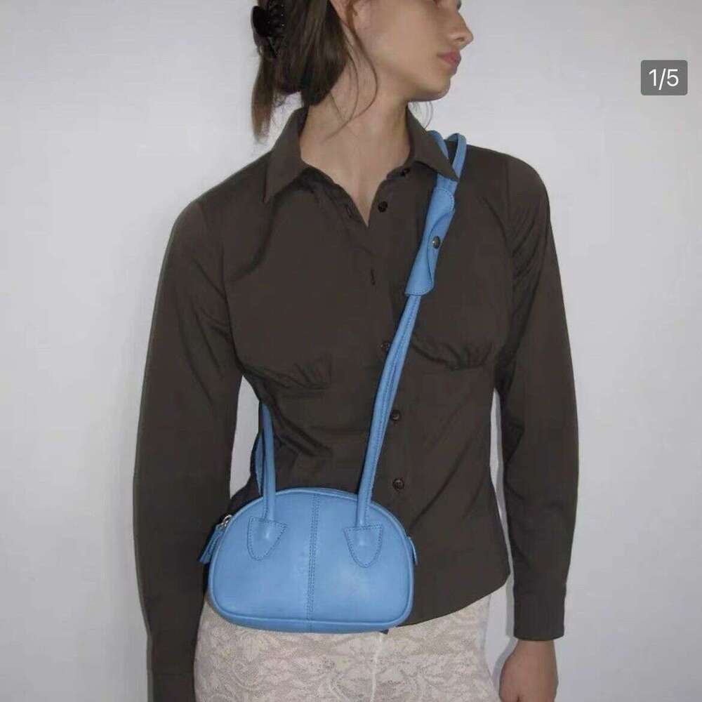 Designer Bag Tote bag Shoulder Paloma Wool Niche High End Oil Wax Cowhide Half Round Zipper Crossbody Bag Solid Color Women