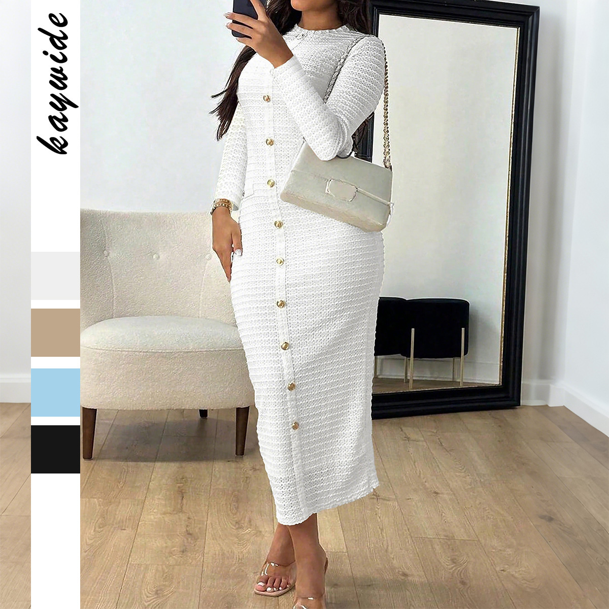 Elegant and High-End Feel Bodycon Long Dress Women's Fashion 2025 Autumn Winter