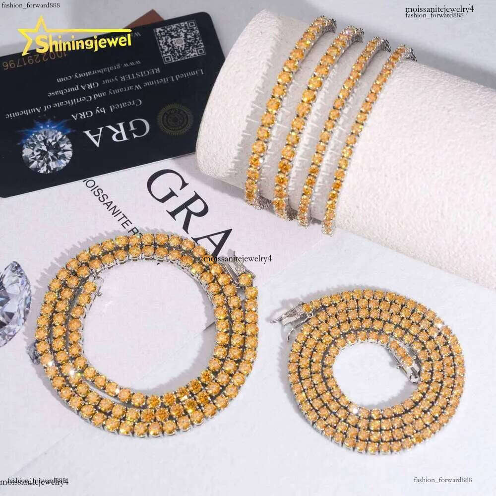 Nouvelle arrivée Collier plaqué or 4 mm 4 mm Bracelet de la chaîne de tennis hip-hop sier 1e