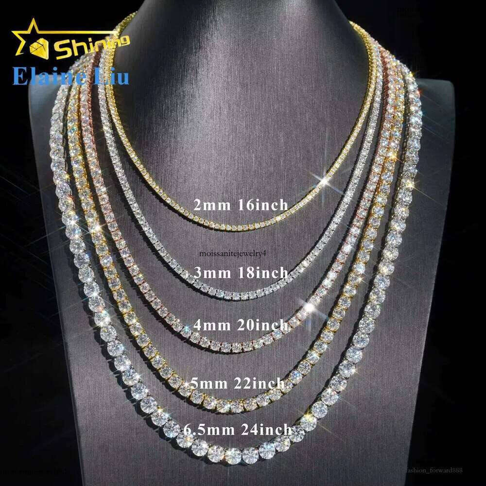 Wholesale Price RTS Bracelet Necklace Sterling Sier Vvs Moissanite Dia Hip Hop Jewelry Iced Out Tennis Chain 3f