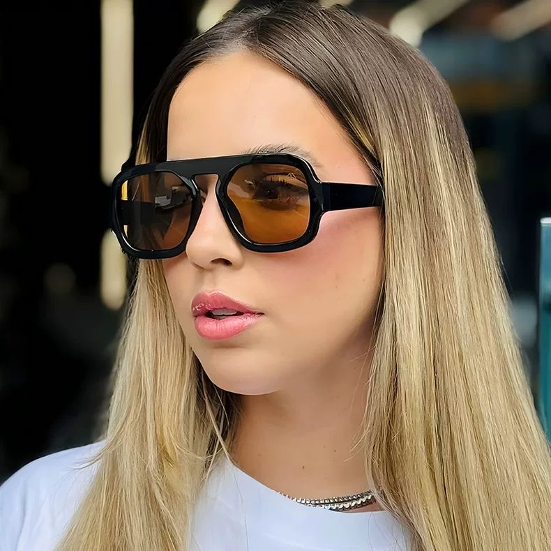 Designer fashion luxury sunglasses oval ins frog mirror frame high level polygons trend street party facial slimming women