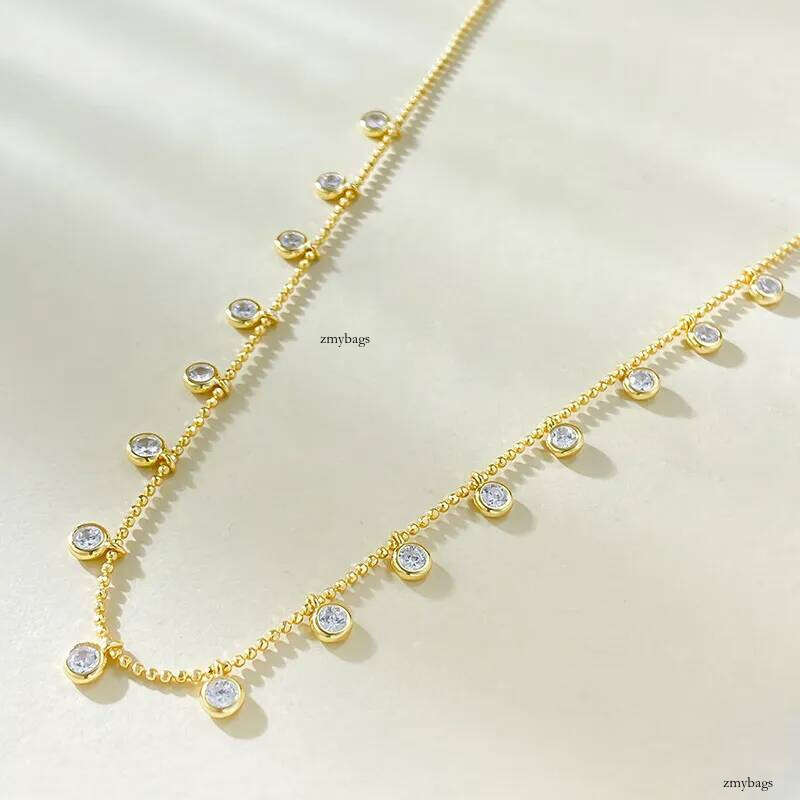 2025 Ins Top Sell Lady Jewelry Tassels Pendant Genuine 100% Sterling Sier Round Cut Lab Moissanite Dia Gemstones Party Women Wedding Necklace Gift