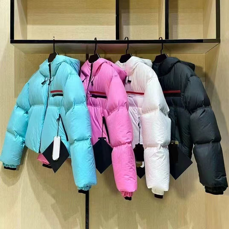 womens puffer jacket doudoune Warm cotton-padded jacket red striped jacket winter warm jacket 02