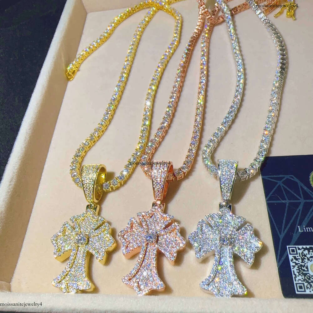 Iced Out Boutique Jewelry fashion Hip Hop Sterling Sier Heishi Cross Pendant