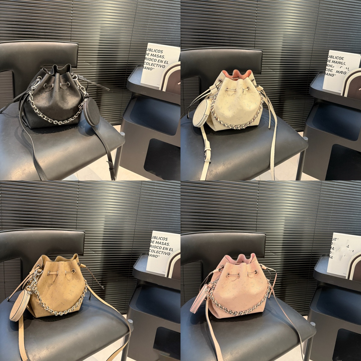 Borsa a secchiello dal design esclusivo da donna, nuovo design di nicchia, zaino a catena da donna, zaino bianco a tracolla alla moda di fascia alta