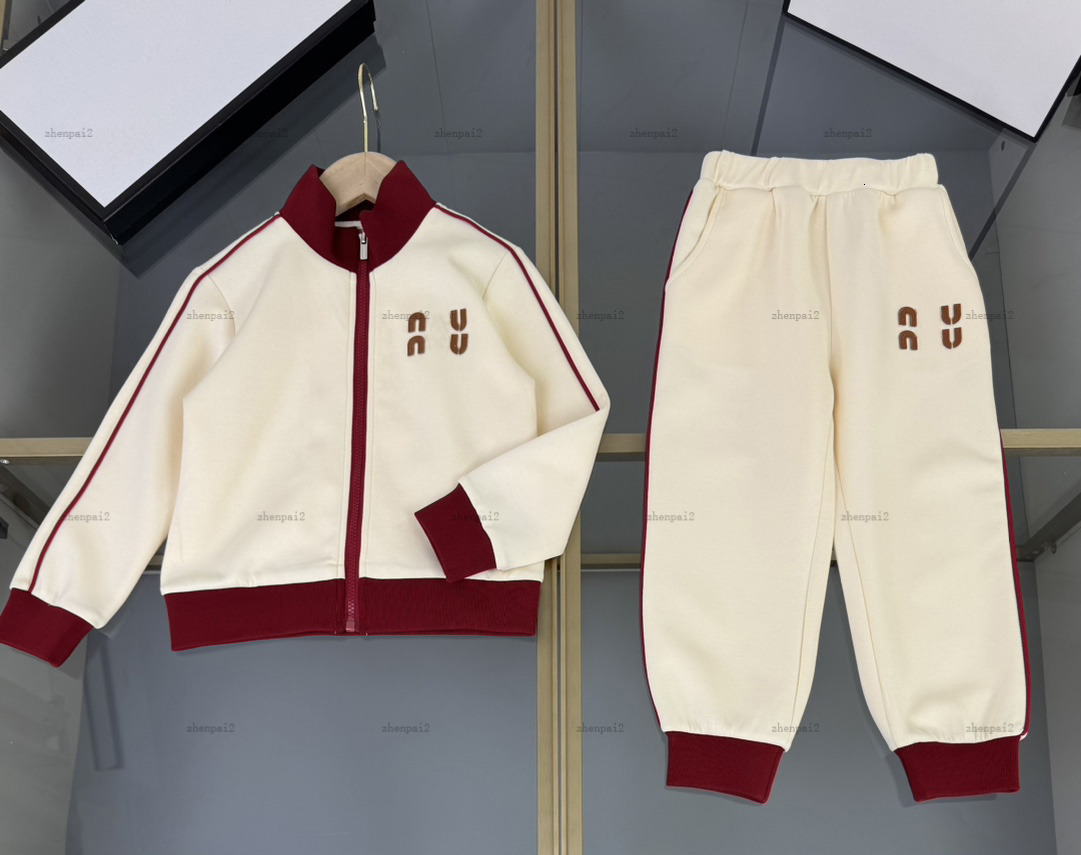 Luxury baby coat suits Leather letters tracksuits kids designer clothes autumn High-quality jacket and pants A957X26N000