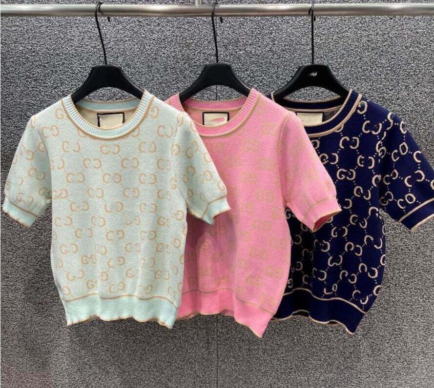 Summer brand new women's short sleeves Sweaters knitted Ladies Designer Sweater luxury G printed tshit tees top tshirts