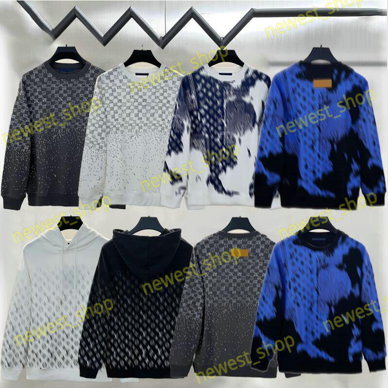 Designer mens Plus Size hoodies sweatshirt luxury black white Letter jacquard print hoodie casual cotton patchwork Gradient printed pullover hood-image-748620734