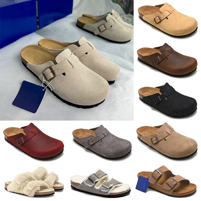 Designers clogs slippers Mens Womens Sandals Soft Footbed Fur Slides Platform Loafers Trainers Casual shoes shearling suede clog sandal Dhgate size