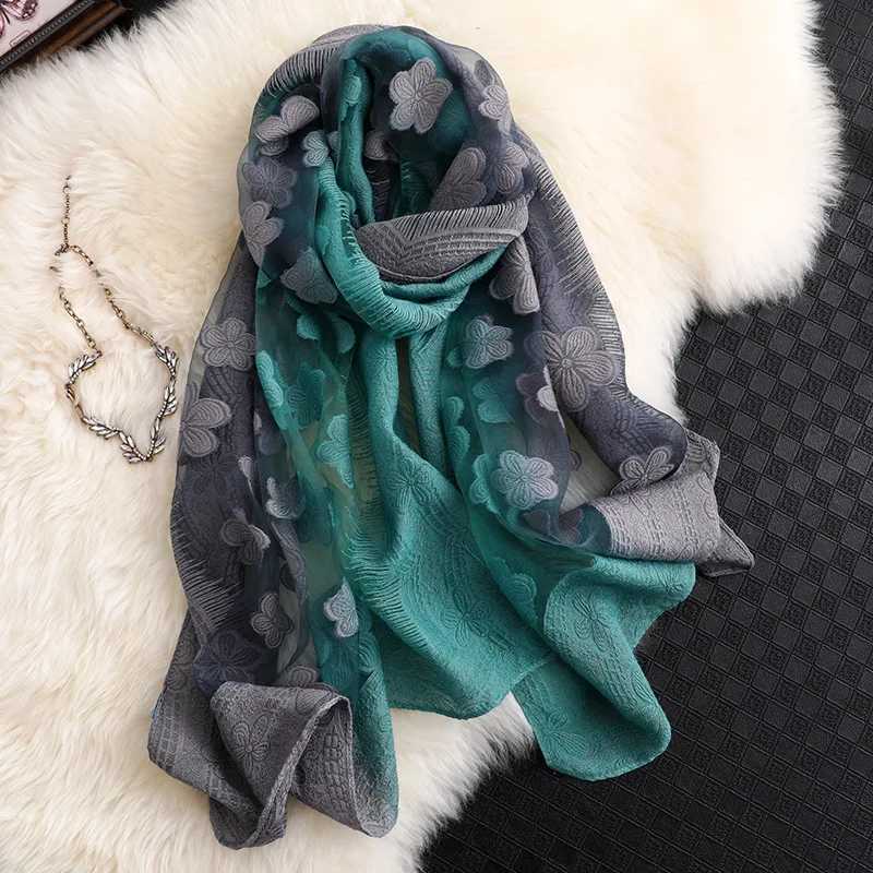 Wholesale 2021 New Fashion Women Cut Flowers Hollow Lace solid Silk Scarf Spring Shawls and Wraps Towel Femme Beach Sjaals 250815
