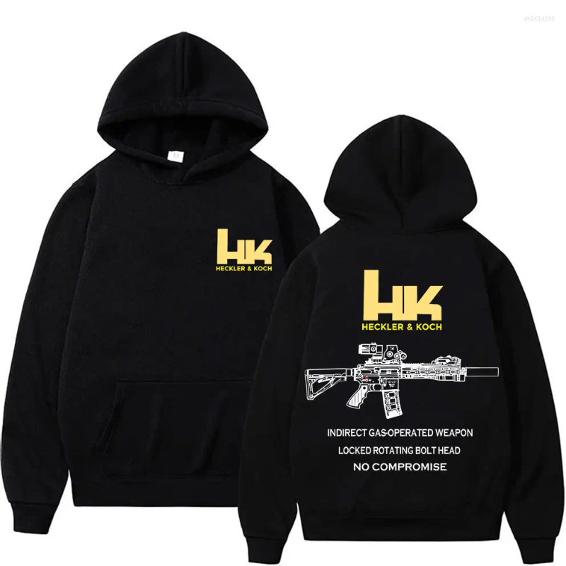 Hoodies pour hommes Heckler Koch HK416 Sweat à capuche graphique Observations avant Sweethirt Men de la mode Retro Trend Pullover Male S250919